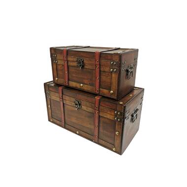 Charlton Home® Mahomet 2 Piece Manufactured Wood Vintage Trunk